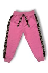 Leopar Desenli Garnili Çocuk Takımı Pembe