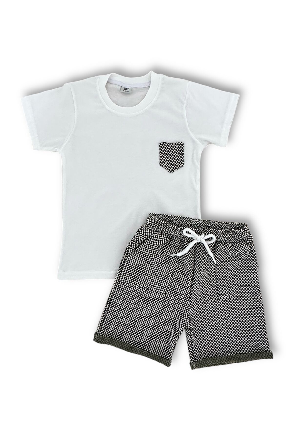 Süprem Tişört Waffle Şort Erkek Çocuk Takımı Haki