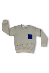 Düğme Detaylı Erkek Çocuk Takım Mavi