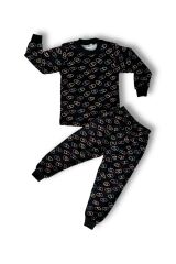 Süprem Kumaş Kız Çocuk Gecelik Pijama Kalpli Desen