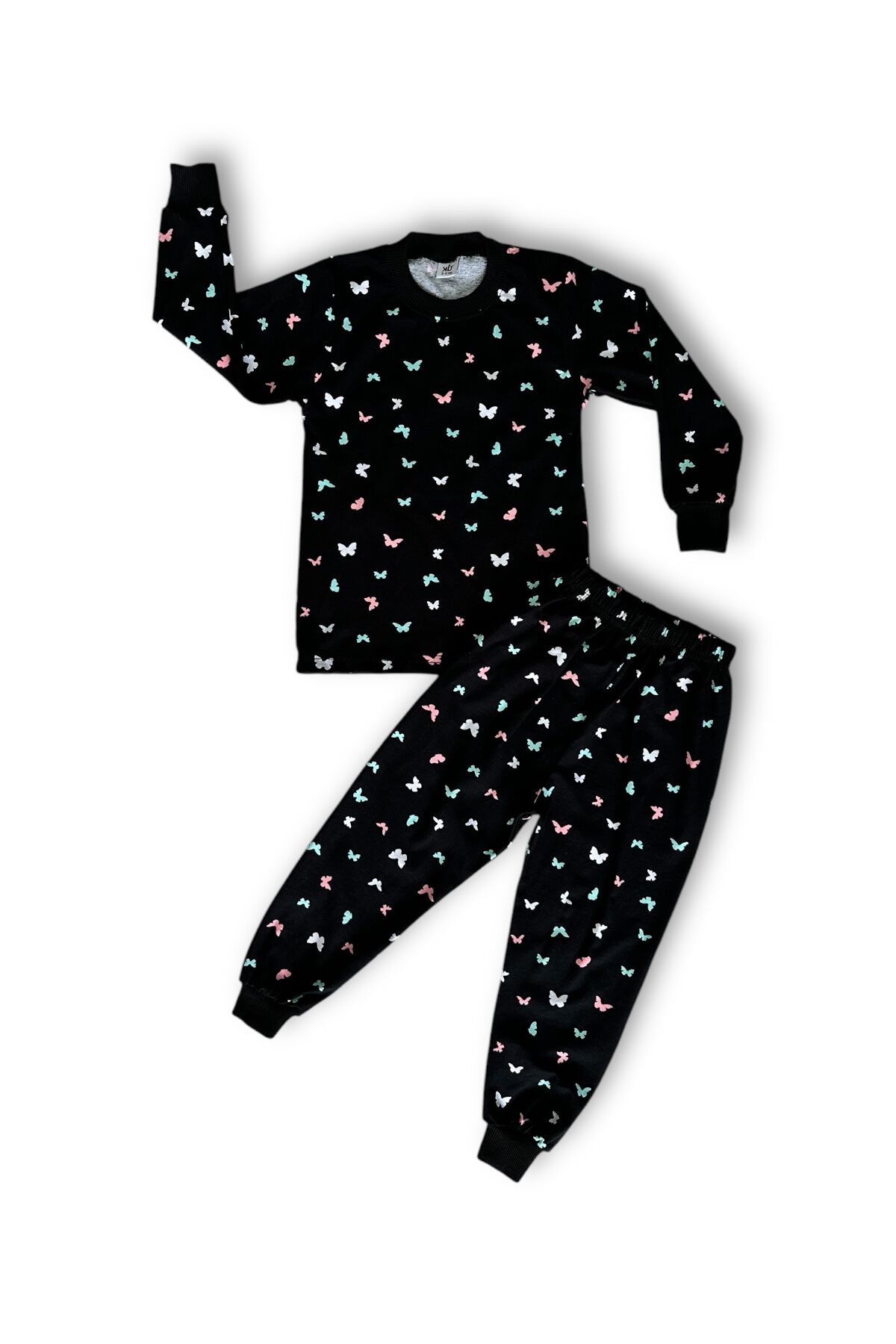 Süprem Kumaş Kız Çocuk Gecelik Pijama Kelebekli Desen