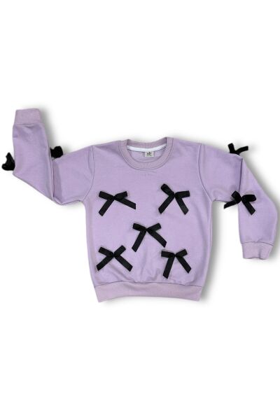 Fiyonklu Kız Çocuk Takım Lila