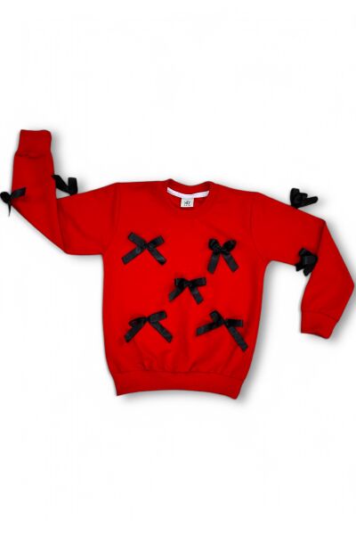 Fiyonklu Kız Çocuk Takım Kırmızı