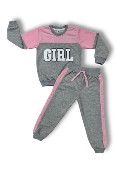 GIRL Baskılı Kız Çocuk Takım 8-12 Pembe