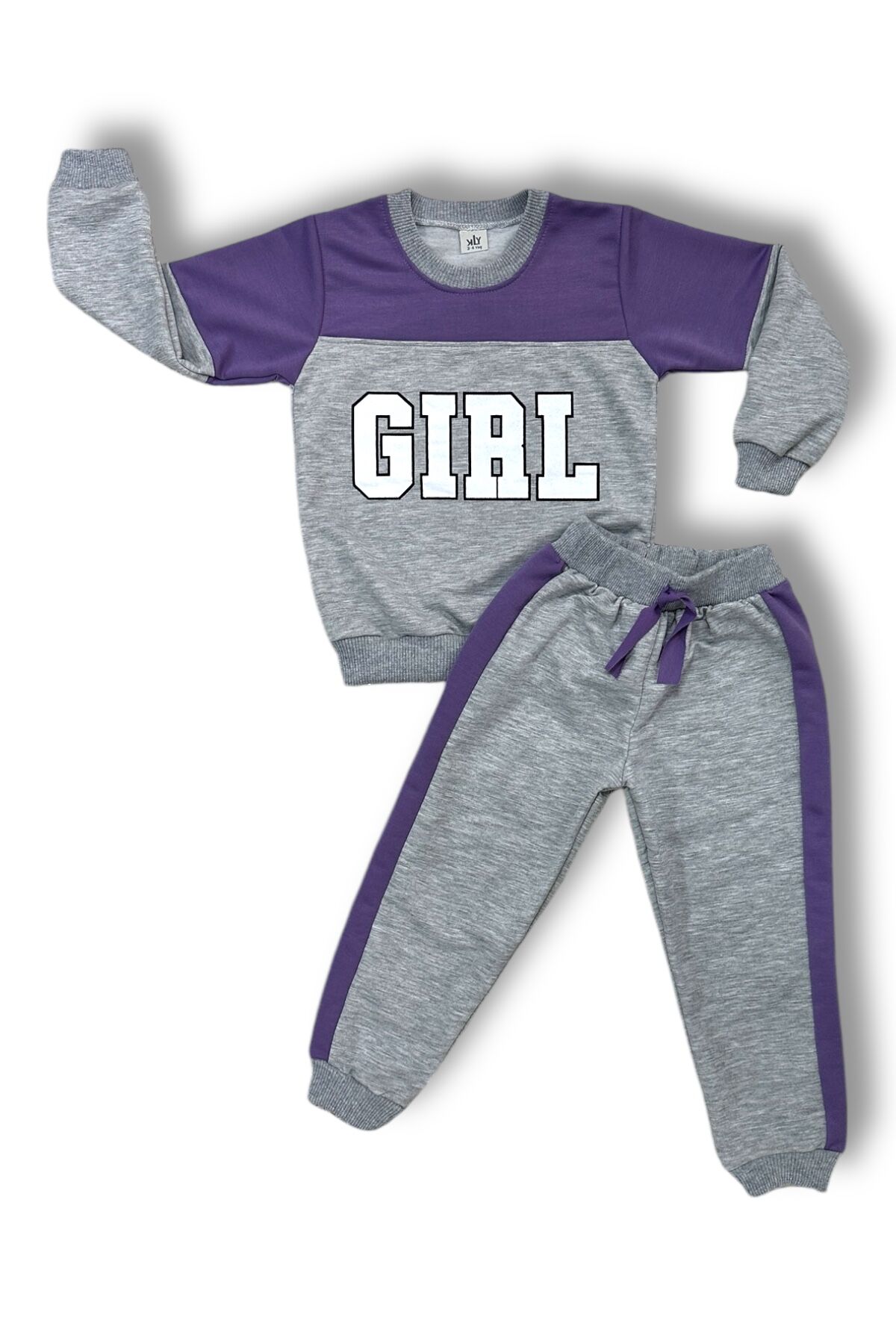 GIRL Baskılı Kız Çocuk Takım 8-12 Lila