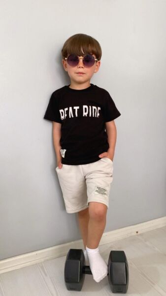 GREAT RIDE Baskılı Erkek Çocuk Takım Siyah - Taş