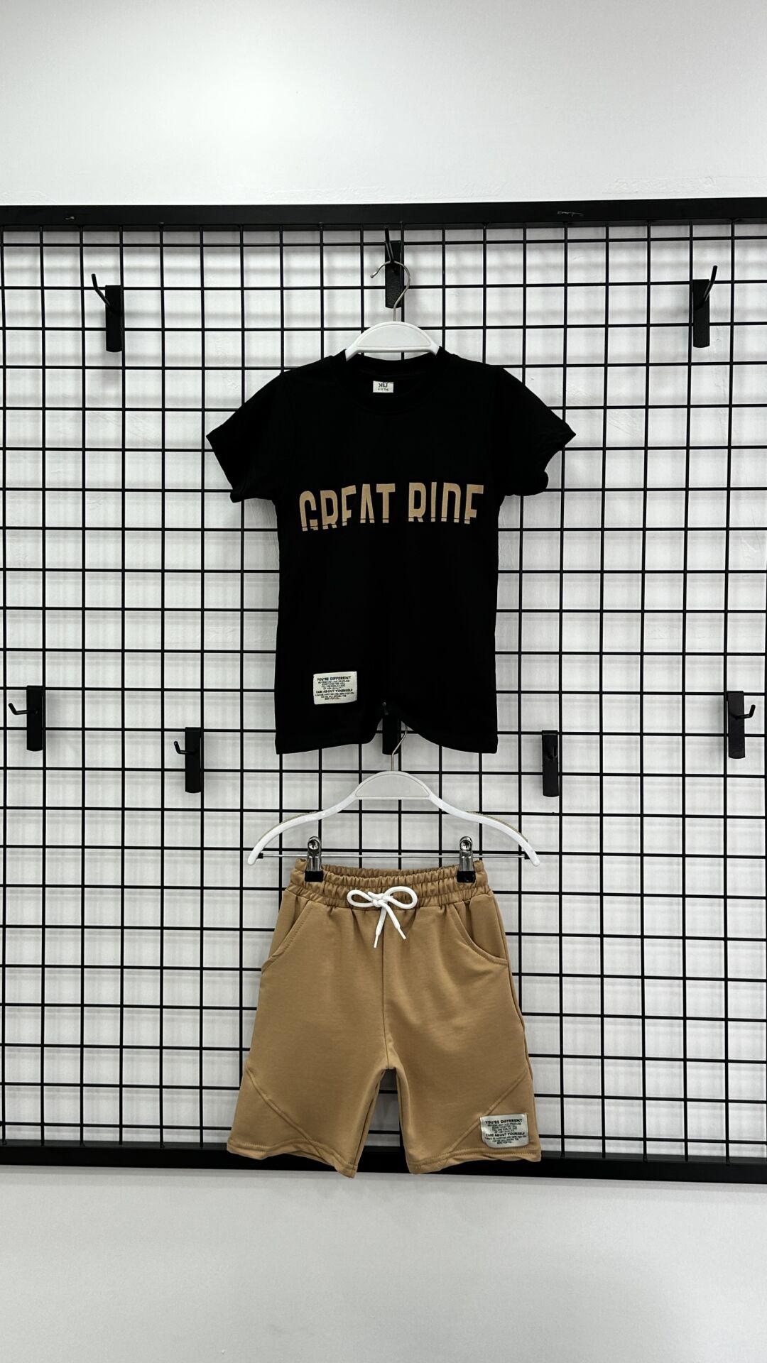 GREAT RIDE Baskılı Erkek Çocuk Takım Siyah-Bisküvi